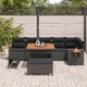Градински комплект мебели 9 части полиратан черен 100x100x71 см