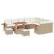 Градински комплект мебели 12 части полиратан бежово и кремаво 90x55x71 см