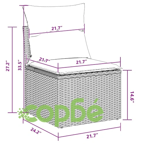 Градински диван комплект 9 части черен полиратан 80x80x71 см ➤ топ цена ➤ sorbe.bg