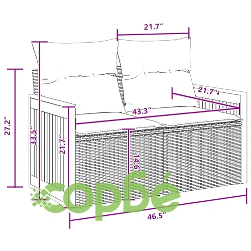 Градински диван комплект 9 части черен полиратан 80x80x71 см ➤ топ цена ➤ sorbe.bg