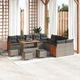 Градински комплект мебели 14 части полиротан сив 110x55x71 см с възглавници
