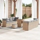 Градински комплект мебели 11 части от полиратан - бежов и светлосив