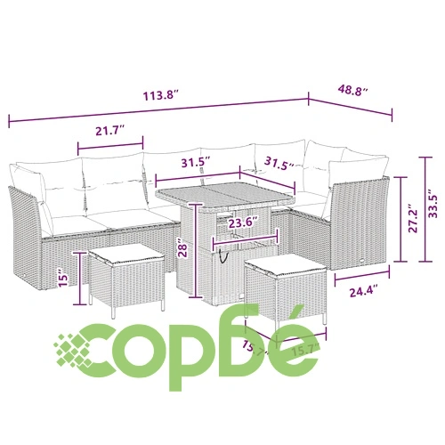 Градински комплект софа 9 части полиротан черен 80x80x71 см ➤ топ цена ➤ sorbe.bg