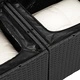 Градински комплект мебели 8 части полиратан черно и крем 80x80x71 см