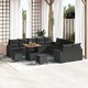 Градински комплект мебели полиратан 13 части черен 80x80x71 см