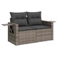 Градински комплект мебели 11 части полиратан сив 100x100x71 см с възглавници