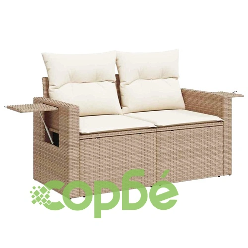 Градински диван комплект 9 части полиратан бежов и кремав 110x55x71 см ➤ топ цена ➤ sorbe.bg