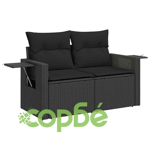 Градински комплект мебели 12 части с възглавници черен полиратан 80x80x71 см ➤ топ цена ➤ sorbe.bg