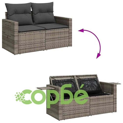 Градински комплект мебели 13 части полиратан сив 110 x 55 x 71 см ➤ топ цена ➤ sorbe.bg