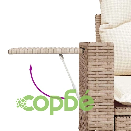 13-частен градински диван комплект с възглавници от полиратан бежов 80x80x71 см ➤ топ цена ➤ sorbe.bg