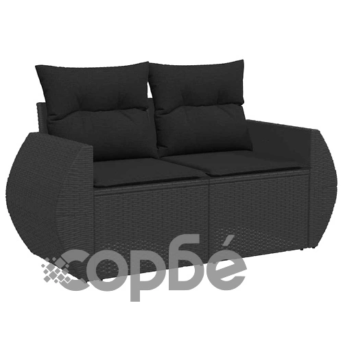 Градински комплект мебели полиратан 10 части черен 80x80x71 см ➤ топ цена ➤ sorbe.bg