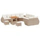 Градински комплект мебели 13 части полиратан бежов и кремав 80x80x71 см