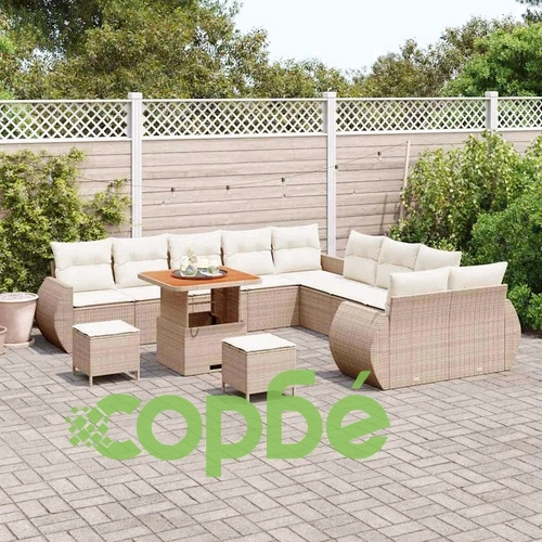 Градински комплект мебели 13 части полиратан бежов и кремав 80x80x71 см ➤ топ цена ➤ sorbe.bg