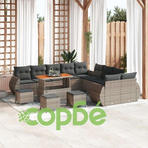Градински комплект мебели 14 части полиратан сив 110x55x71 см ➤ топ цена ➤ sorbe.bg