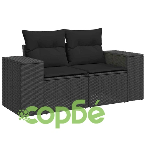 Градински комплект мебели 9 части полиратан черен 80x80x71 см ➤ топ цена ➤ sorbe.bg