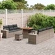 Градински комплект мебели 10 части сив полиратан и акация 80x80x71 см