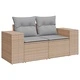 12-части Градински Диван Комплект с Възглавници Бежов Полиратан