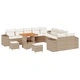 Градински комплект мебели 13 части полиратан акация бежов кремав 80x80x71 см