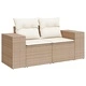 Градински комплект мебели 13 части полиратан акация бежов кремав 80x80x71 см