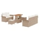 Градински комплект мебели 8 части полиратан бежов кремав 90x55x71 см