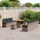 Градински диван комплект 10 части сив полиратан акация 80x80x71 см
