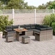 Градински диван комплект 12 части полиратан акация сив 80x80x71 см