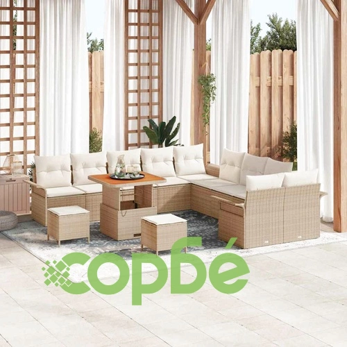 Градински комплект мебели 13 части полиратан бежов кремав 80x80x71 см ➤ топ цена ➤ sorbe.bg
