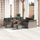 Градински комплект диван 13 части полиратан акация сив 80x80x71 см