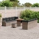 Градински комплект мебели 11 части сив полиратан акация 80x80x71 см