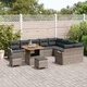 Градински комплект мебели 12 части полиратан акация сив 80x80x71 см