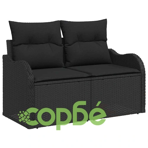 Градински комплект мебели 13 части полиратан черен 80x80x71 см ➤ топ цена ➤ sorbe.bg