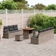 Градински диван комплект 10 части полиротан акация сив 80x80x71 см