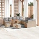 Градински комплект от полиратан 13 части с възглавници бежов и светло сив