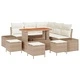 Градински комплект 9 части с възглавници бежов полиратан 110x55x71 см