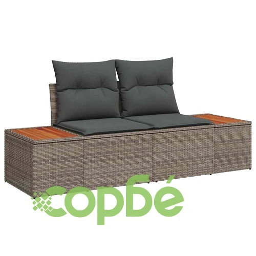 Градински диванен комплект 14 части с възглавници сив полиратан ➤ топ цена ➤ sorbe.bg