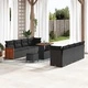 Градински комплект мебели 11 части черен полиратан 90x55x71 см с възглавници