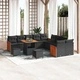 Градински комплект мебели 13 части полиратан черен 80x80x71 см с възглавници