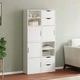 Комплект от 4 странични шкафа ODDA, бели, 40x24x79 см, от масивна борова дървесина