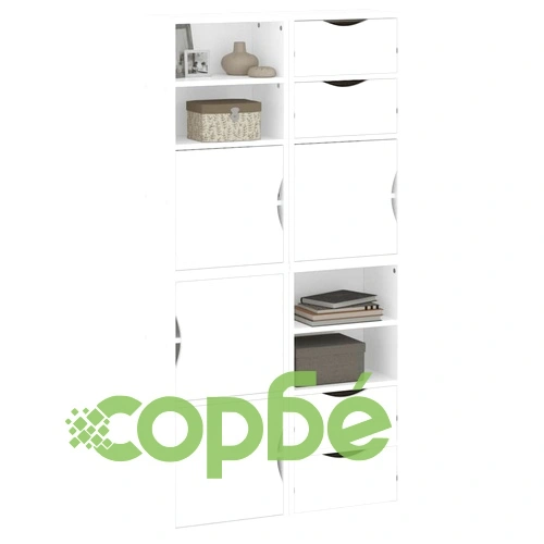 Комплект от 4 странични шкафа ODDA, бели, 40x24x79 см, от масивна борова дървесина ➤ топ цена ➤ sorbe.bg