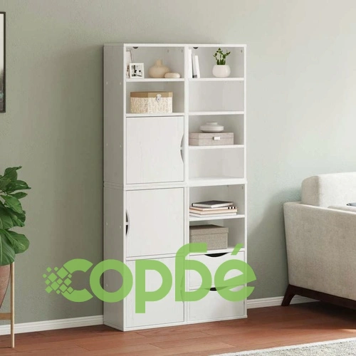 Комплект 4 бр. Странични Шкафове ODDA, Бял, 40x24x79 см, Масивно Борово Дърво ➤ топ цена ➤ sorbe.bg
