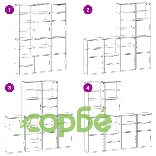 Комплект 6 бр. Странични Шкафове ODDA от Масивно Борово Дърво - Бял, 40x24x79 cm ➤ топ цена ➤ sorbe.bg