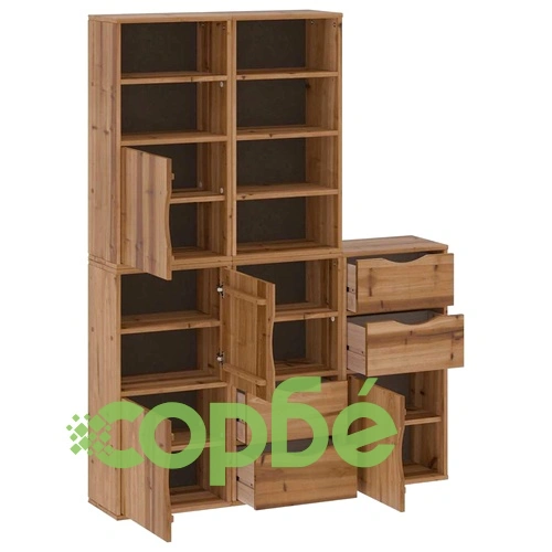 Комплект 5 бр. Странични Шкафове ODDA 40x24x79 cm от Масивно Борово Дърво ➤ топ цена ➤ sorbe.bg