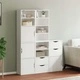 Комплект от 5 Странични Шкафа ODDA, Бял, 40x24x79 см, от Масивна Борова Дървесина