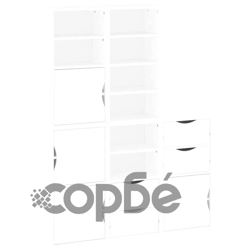 Комплект от 5 Странични Шкафа ODDA, Бял, 40x24x79 см, от Масивна Борова Дървесина ➤ топ цена ➤ sorbe.bg