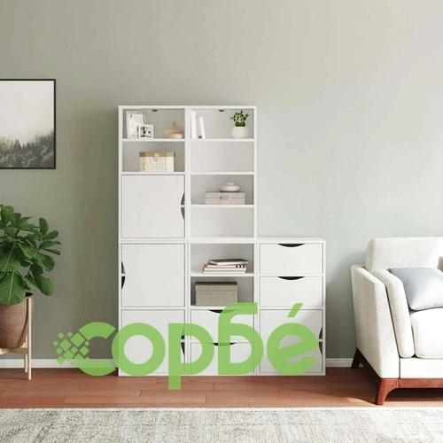 Комплект от 5 Странични Шкафа ODDA, Бял, 40x24x79 см, от Масивна Борова Дървесина ➤ топ цена ➤ sorbe.bg
