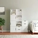 Комплект от 5 Странични Шкафа ODDA, Бял, 40x24x79 см, от Масивна Борова Дървесина