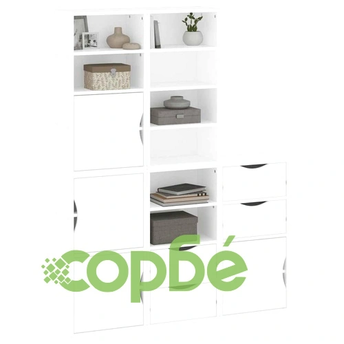 Комплект от 5 Странични Шкафа ODDA, Бял, 40x24x79 см, от Масивна Борова Дървесина ➤ топ цена ➤ sorbe.bg