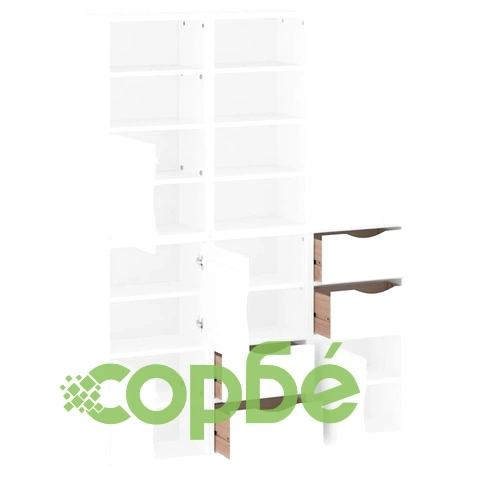 Комплект от 5 Странични Шкафа ODDA, Бял, 40x24x79 см, от Масивна Борова Дървесина ➤ топ цена ➤ sorbe.bg
