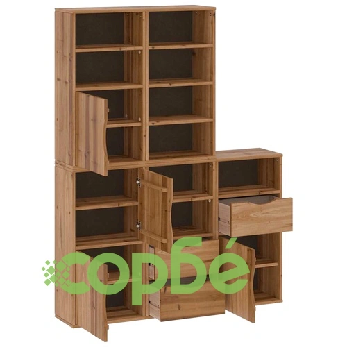 Комплект 5 странични шкафа ODDA 40x24x79 cm от масивна борова дървесина ➤ топ цена ➤ sorbe.bg