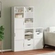 Комплект 5 бр. Странични Шкафове ODDA от Масивно Борово Дърво - Бял, 40x24x79 cm